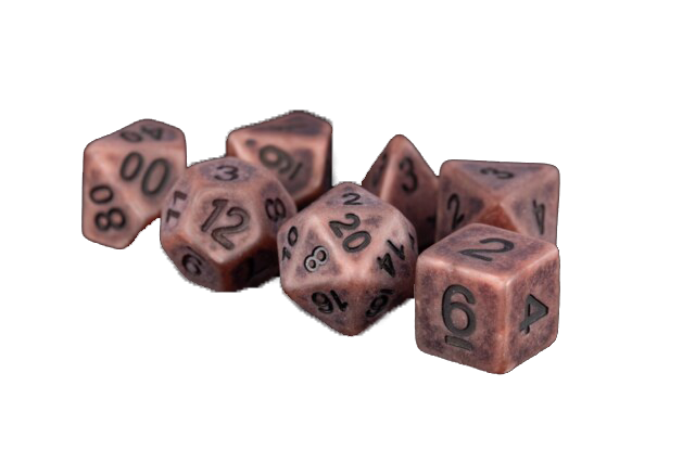 Ancient Copper 16mm Resin Poly Dice Set